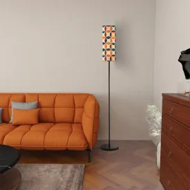 Mid Century Modern Orange Blue Teal Scandinavian Designed Floor Lamp